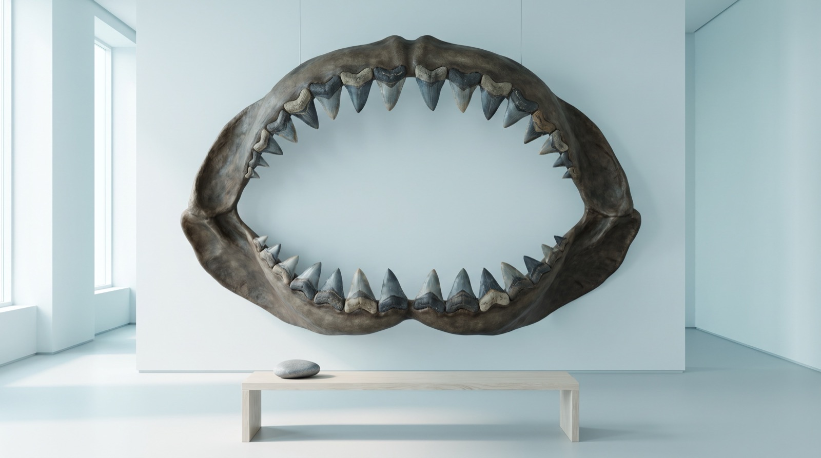 Replica megalodon jaw